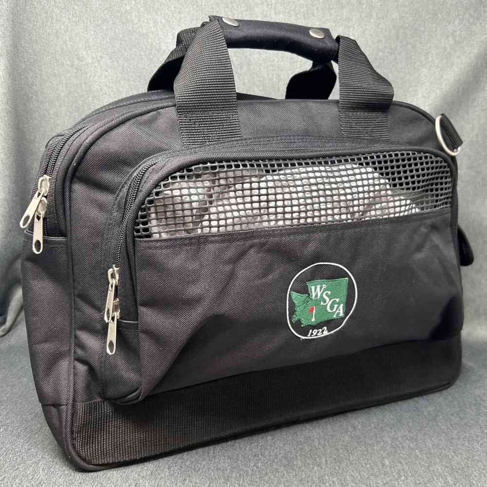 Vintage WSGA Washington State Golf Association Black Mesh Duffle Bag Gym Travel